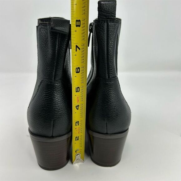 Franco Sarto Women's Black Leather Chelsea Boots Size 10M Pointed Toe Western - Picture 9 of 13